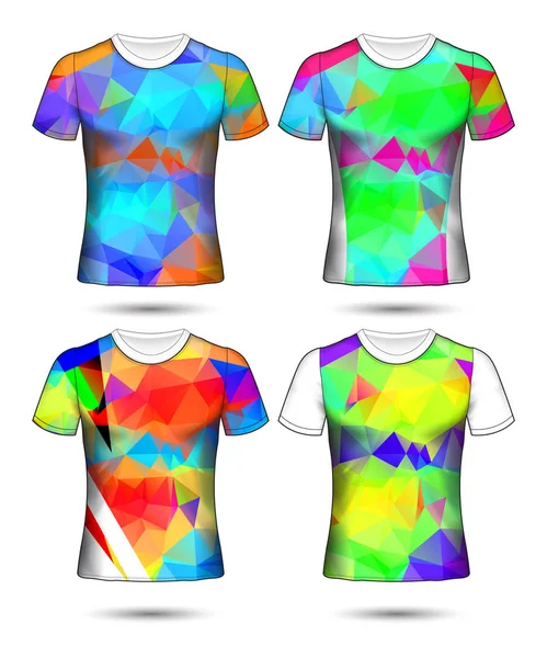 Modelos de t-shirt coleção geométrica abstrata de diferentes co — Vetor de Stock