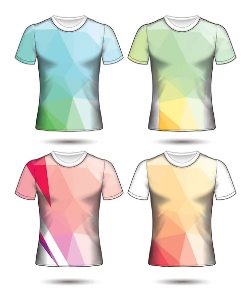 T-shirt sjablonen abstract geometrische collectie van verschillende co — Stockvector