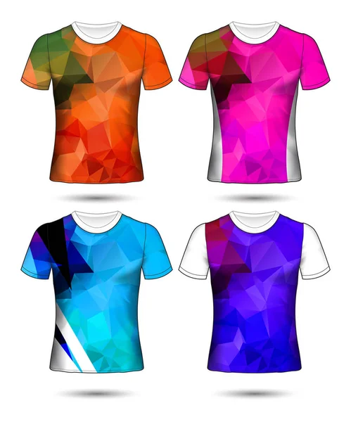 Modelos de t-shirt coleção geométrica abstrata de diferentes co — Vetor de Stock