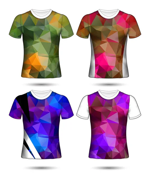 T-shirt sjablonen abstract geometrische collectie van verschillende co — Stockvector