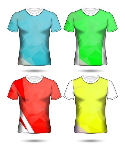 T-shirt sjablonen abstract geometrische collectie van verschillende co — Stockvector