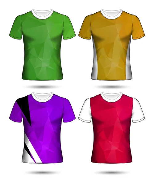 Modèles de t-shirt collection géométrique abstraite de différents co — Image vectorielle