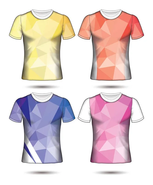 T-shirt mallar abstrakt geometrisk samling av olika co — Stock vektor