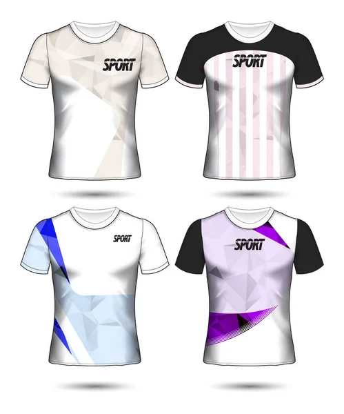 축구 또는 축구 저지 서식 파일 t-셔츠 스타일, 디자인의 세트 — 스톡 벡터