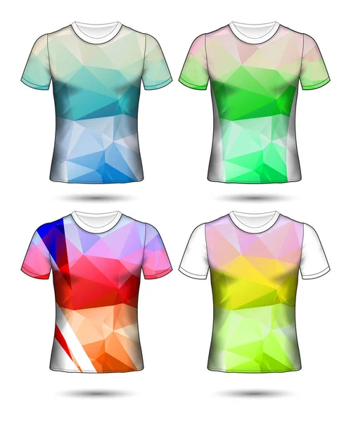 Modelos de t-shirt coleção geométrica abstrata de diferentes co — Vetor de Stock