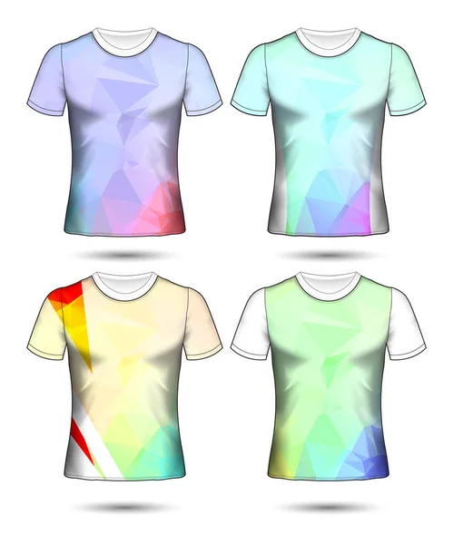 Modelos de t-shirt coleção geométrica abstrata de diferentes co —  Vetores de Stock