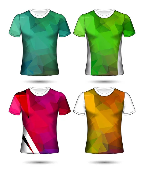 Modelli di t-shirt collezione geometrica astratta di diversi co — Vettoriale Stock