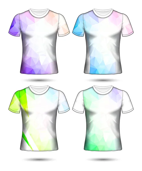 Modelos de t-shirt coleção geométrica abstrata de diferentes co — Vetor de Stock