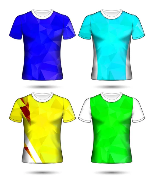 Modelos de t-shirt coleção geométrica abstrata de diferentes co — Vetor de Stock