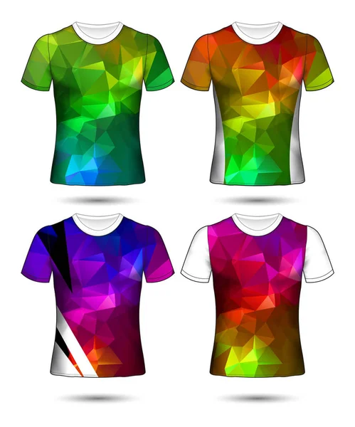 Modelos de t-shirt coleção geométrica abstrata de diferentes co — Vetor de Stock