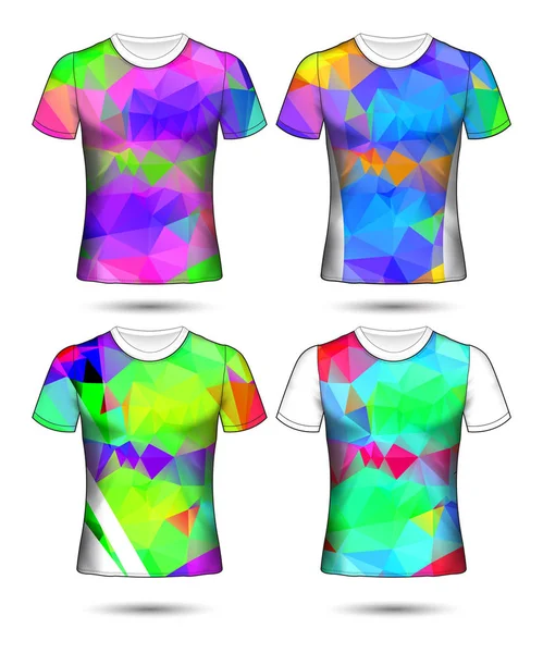 Plantillas camiseta colección geométrica abstracta de diferentes co — Archivo Imágenes Vectoriales