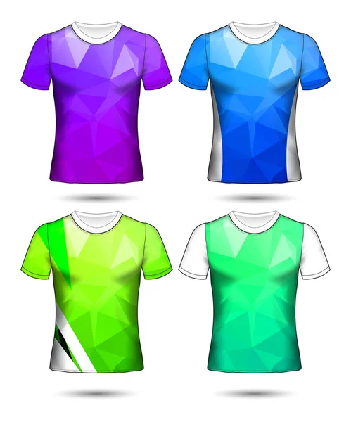 Modelos de t-shirt coleção geométrica abstrata de diferentes co —  Vetores de Stock