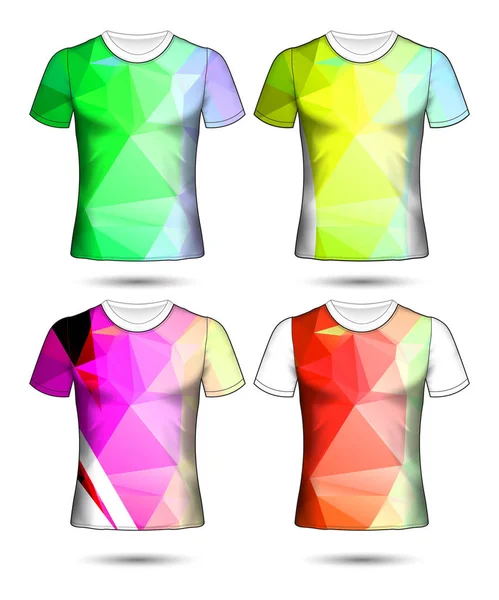 T シャツのテンプレートが異なる co の幾何学的なコレクションを抽象化します。 — ストックベクタ