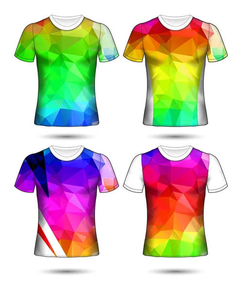 Modelli di t-shirt collezione geometrica astratta di diversi co — Vettoriale Stock