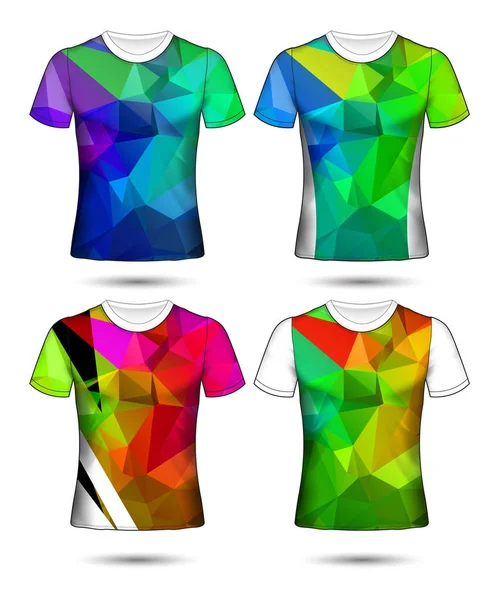 Tシャツテンプレートは、異なるの抽象的な幾何学的なコレクション — ストックベクタ