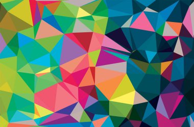 Soyut çok renkli tam renk gökkuşağı arka plan. Vektör polygo