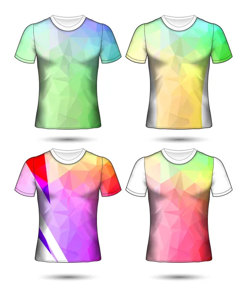 Modelos de t-shirt coleção geométrica abstrata de diferentes co — Vetor de Stock