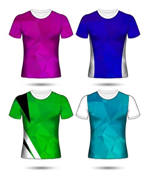 Modelos de t-shirt coleção geométrica abstrata de diferentes co — Vetor de Stock