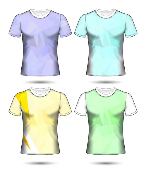 Plantillas camiseta colección geométrica abstracta de diferentes co — Archivo Imágenes Vectoriales