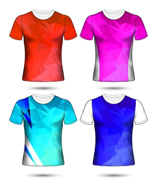 Modelos de t-shirt coleção geométrica abstrata de diferentes co —  Vetores de Stock