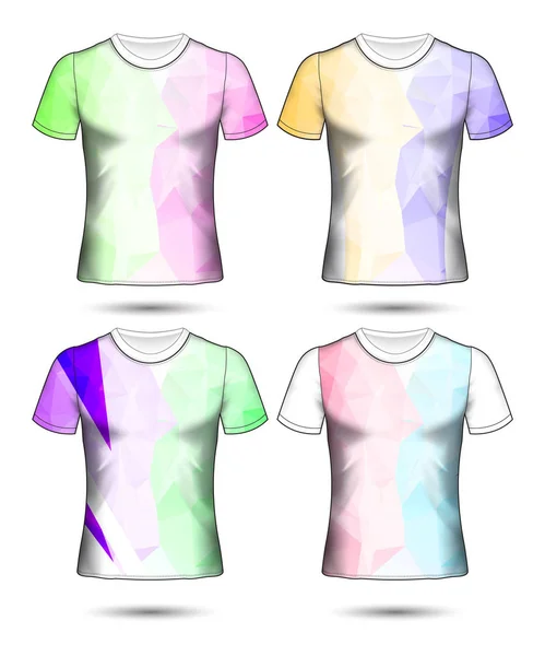 T-shirt templates coleção geométrica abstrata de diferentes — Vetor de Stock