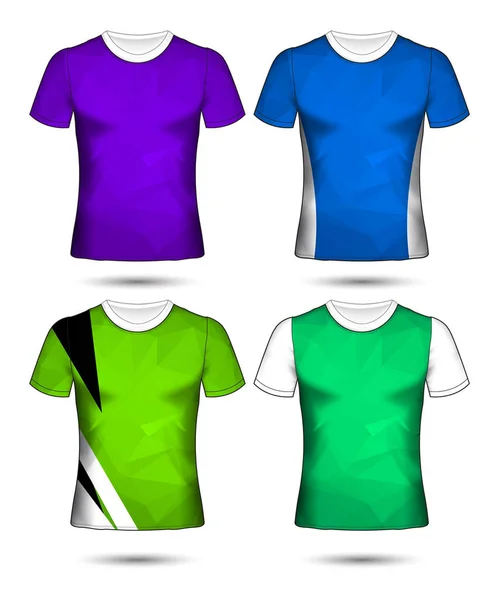 Modèles de t-shirt collection géométrique abstraite de différents co — Image vectorielle