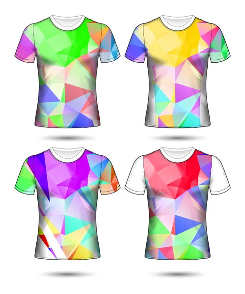 T-shirt templates abstract geometric collection of different co — Stock Vector