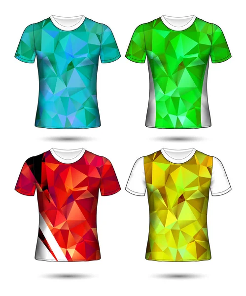 Modelli di t-shirt collezione geometrica astratta di diversi co — Vettoriale Stock