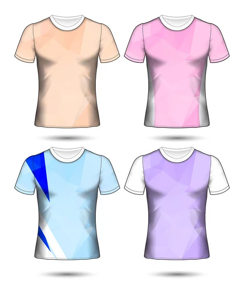 Modelos de t-shirt coleção geométrica abstrata de diferentes co — Vetor de Stock