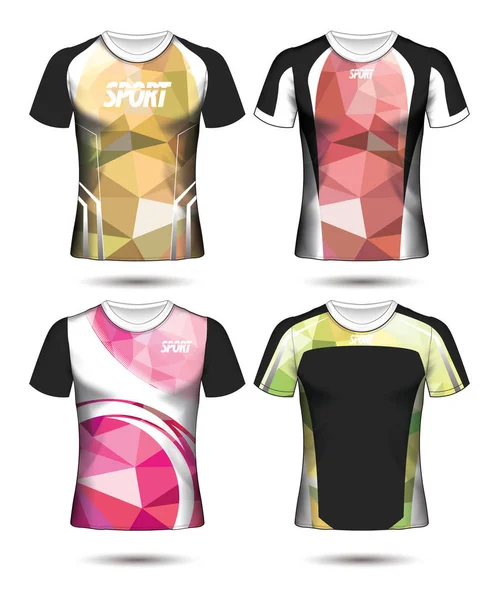 Futbol spor t-shirt düzeni tasarım poli şablon ve polo Seti — Stok Vektör