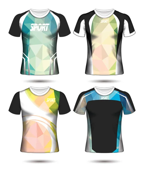 Ensemble de T-shirt sport Soccer design poly gabarit et polo — Image vectorielle