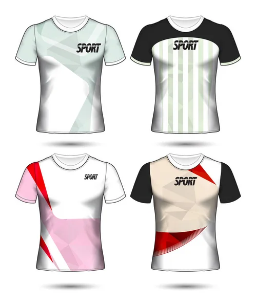 Uppsättning av fotboll eller fotboll jersey t-shirt mallstil, Design — Stock vektor