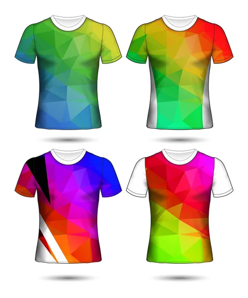 Modelos de t-shirt coleção geométrica abstrata de diferentes co — Vetor de Stock