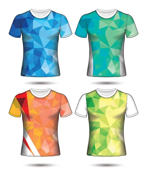 Modelos de t-shirt coleção geométrica abstrata de diferentes co — Vetor de Stock