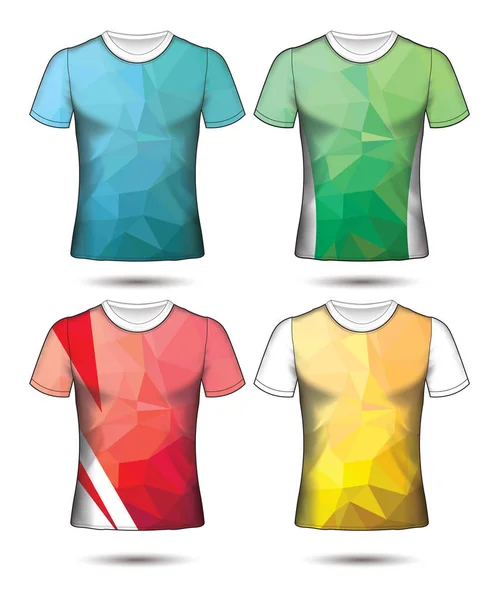 Modelos de t-shirt coleção geométrica abstrata de diferentes co —  Vetores de Stock