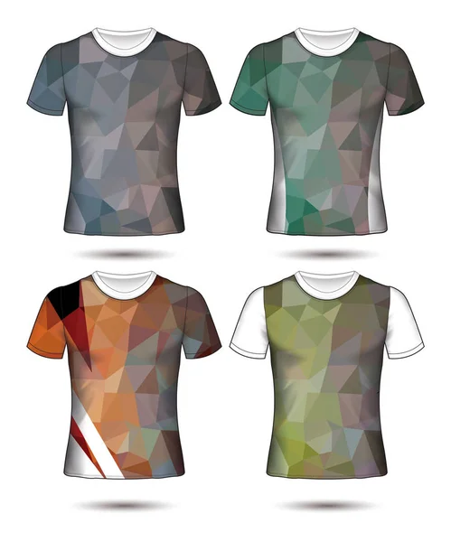 Plantillas camiseta colección geométrica abstracta de diferentes co — Archivo Imágenes Vectoriales