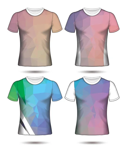 Modelos de t-shirt coleção geométrica abstrata de diferentes co —  Vetores de Stock