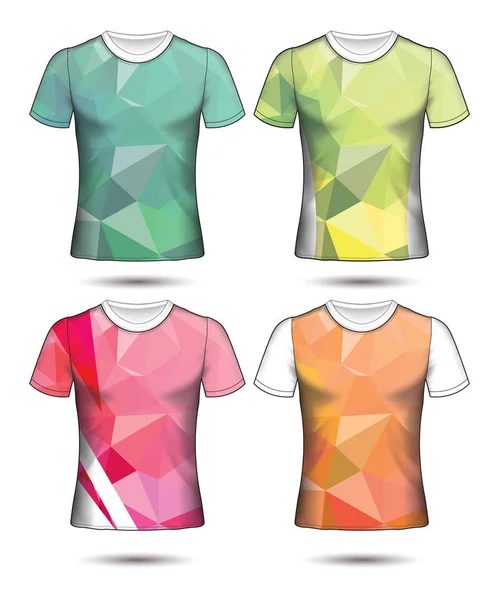 Plantillas camiseta colección geométrica abstracta de diferentes co — Archivo Imágenes Vectoriales