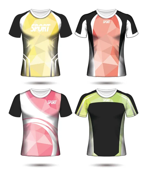 Conjunto de camiseta deportiva de fútbol diseño de la plantilla de poli y polo — Vector de stock