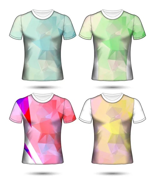T-shirt πρότυπα αφηρημένη γεωμετρική συλλογή από διαφορετικές co — Διανυσματικό Αρχείο