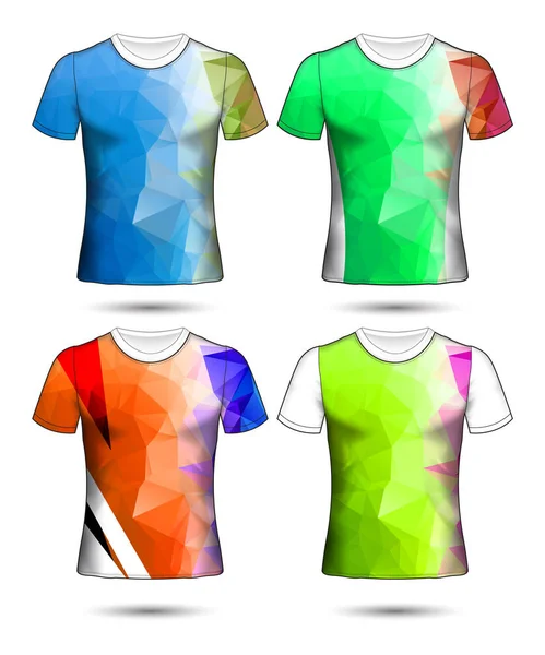 Modelli di t-shirt collezione geometrica astratta di diversi co — Vettoriale Stock