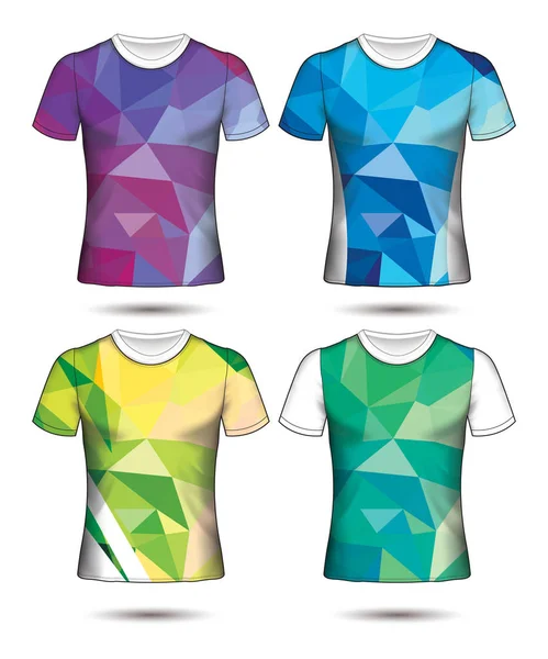 Modelos de t-shirt coleção geométrica abstrata de diferentes co — Vetor de Stock