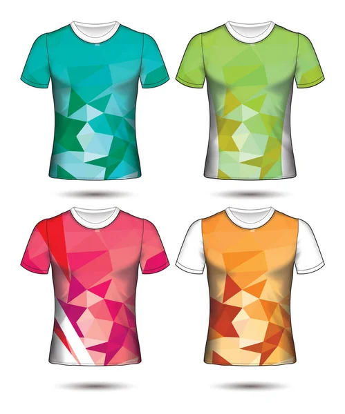 T シャツのテンプレートが異なる co の幾何学的なコレクションを抽象化します。 — ストックベクタ