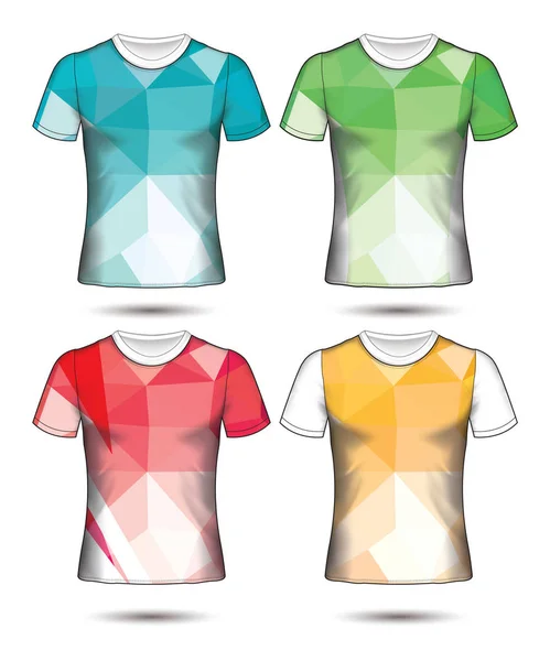 Modelos de t-shirt coleção geométrica abstrata de diferentes co —  Vetores de Stock