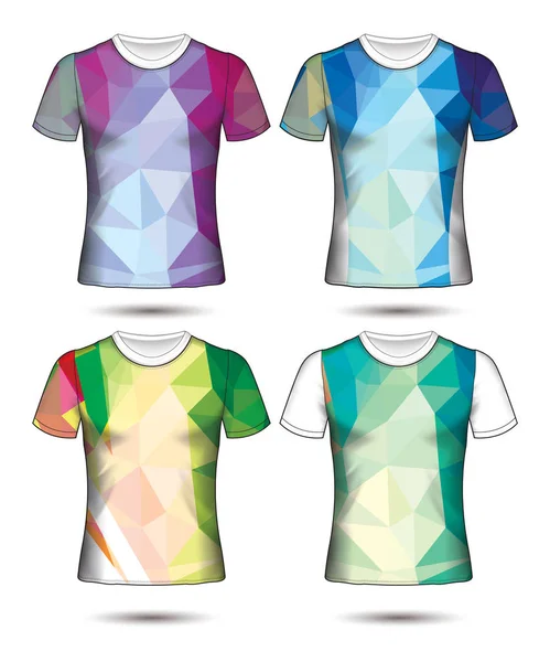 T-shirt templates coleção geométrica abstrata de diferentes — Vetor de Stock