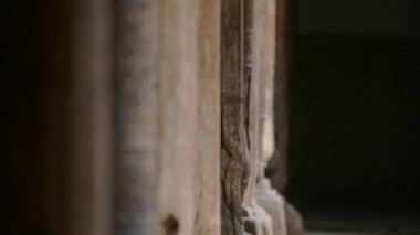 Wooden column historic ancient pillar part of an architectural structure