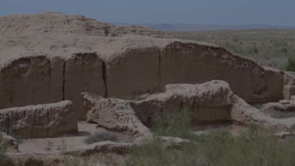 Excavaciones arqueológicas de la antigua ciudad antigua de Asia — Vídeos de Stock