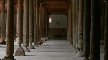 Wooden column historic ancient pillar part of an architectural structure