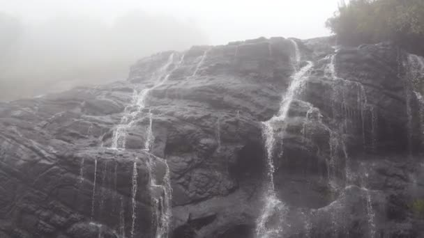 Rauschender Wasserfall in den Bergen mit tropischem Wald. schöne Natur Hintergrund. Nahaufnahme — Stockvideo