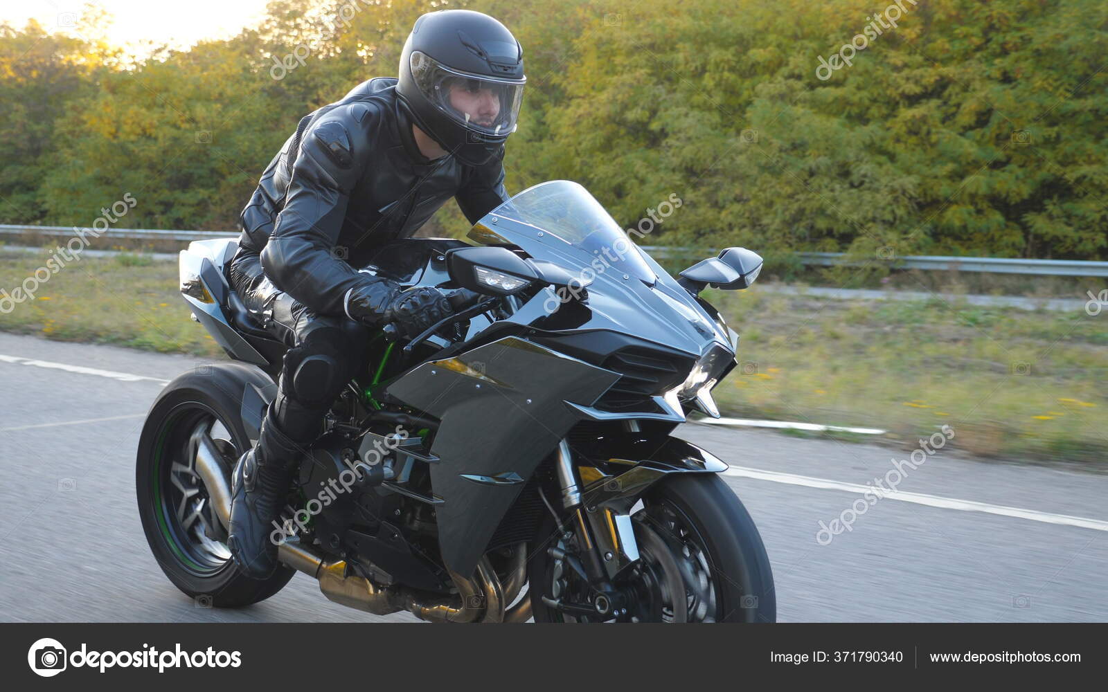 Motorbike Riding Side View